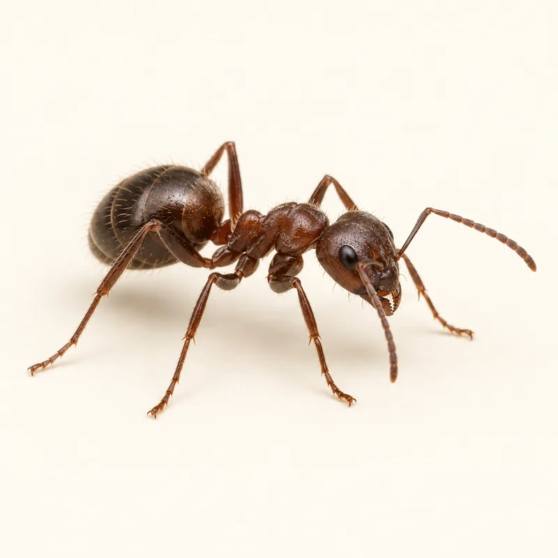 Illustrative worker ant on a cream background